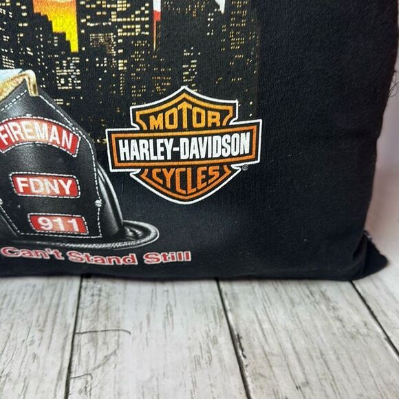 Harley Davidson Motorcycles Spell Out Throw Pillow 15"x17" New York - Picture 7 of 7
